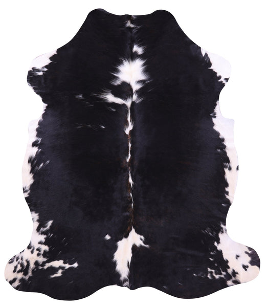 Black & White Natural Hair-On Cowhide Rug - 6' 11" X 6' 0" - Golden Nile