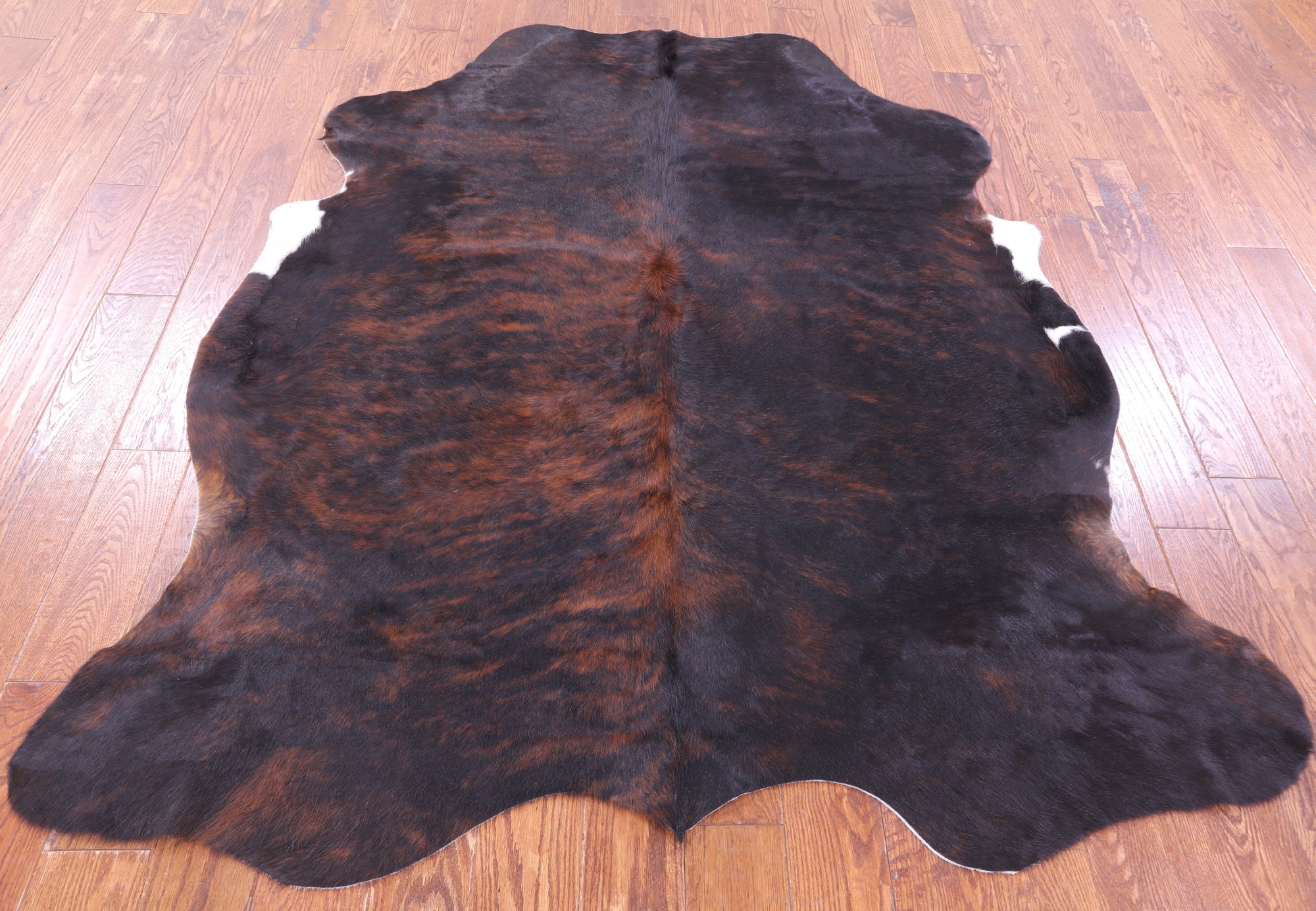 Tricolor Natural Hair-On Cowhide Rug - 6' 7" X 5' 8" - Golden Nile