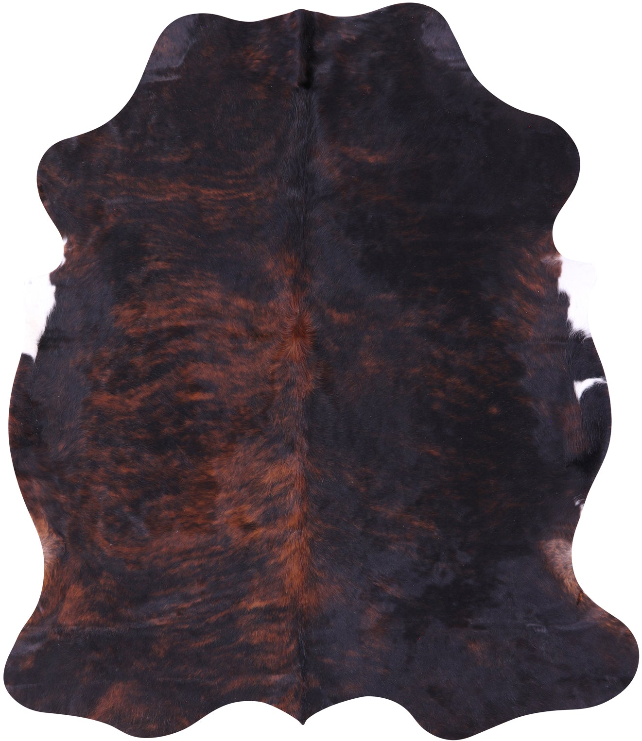 Tricolor Natural Hair-On Cowhide Rug - 6' 7" X 5' 8" - Golden Nile