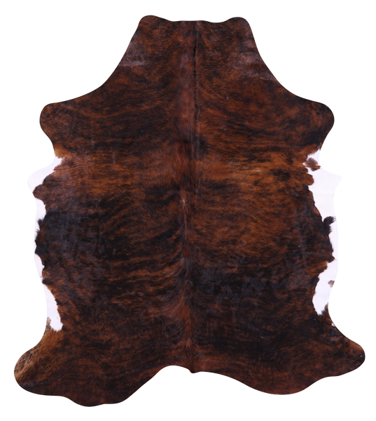 Brindle Natural Hair-On Cowhide Rug - 6' 10" X 6' 0" - Golden Nile