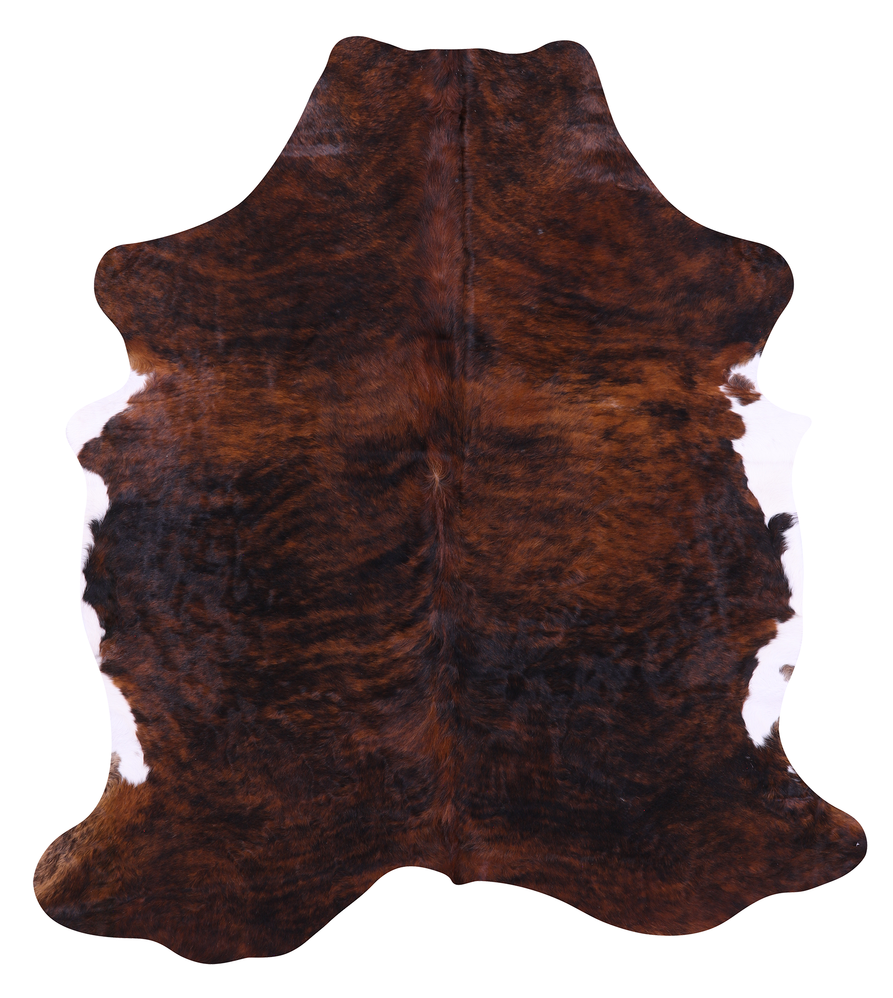 Brindle Natural Hair-On Cowhide Rug - 6' 10" X 6' 0" - Golden Nile