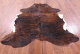 Brindle Natural Hair-On Cowhide Rug - 6' 10" X 6' 0" - Golden Nile