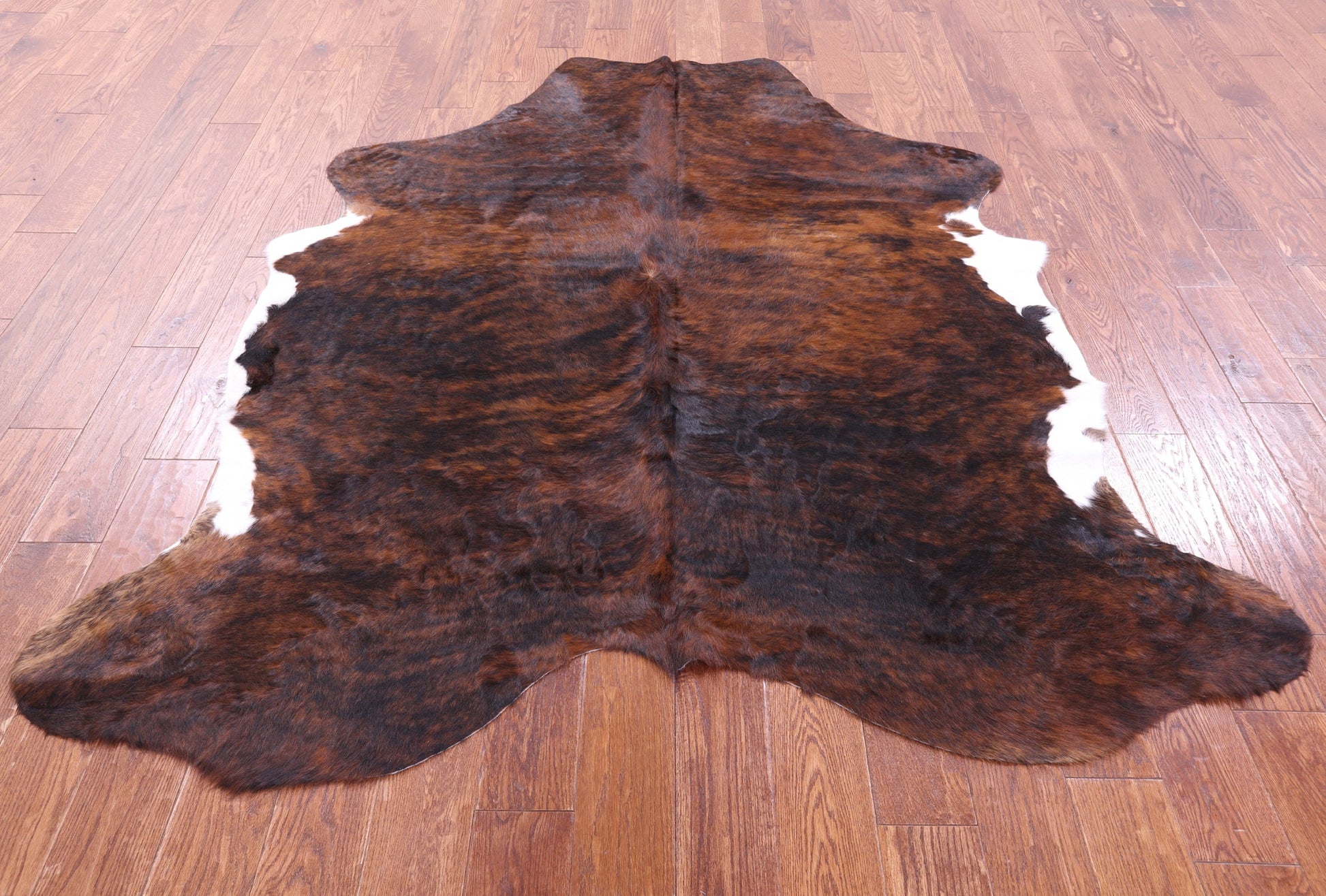 Brindle Natural Hair-On Cowhide Rug - 6' 10" X 6' 0" - Golden Nile