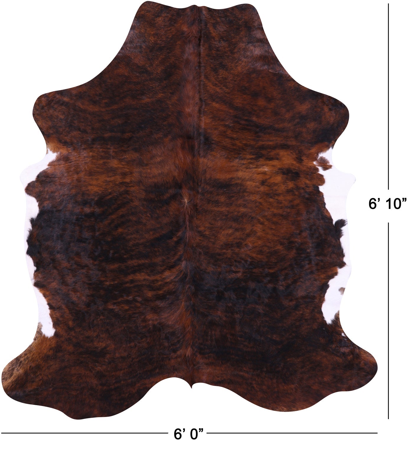 Brindle Natural Hair-On Cowhide Rug - 6' 10" X 6' 0" - Golden Nile