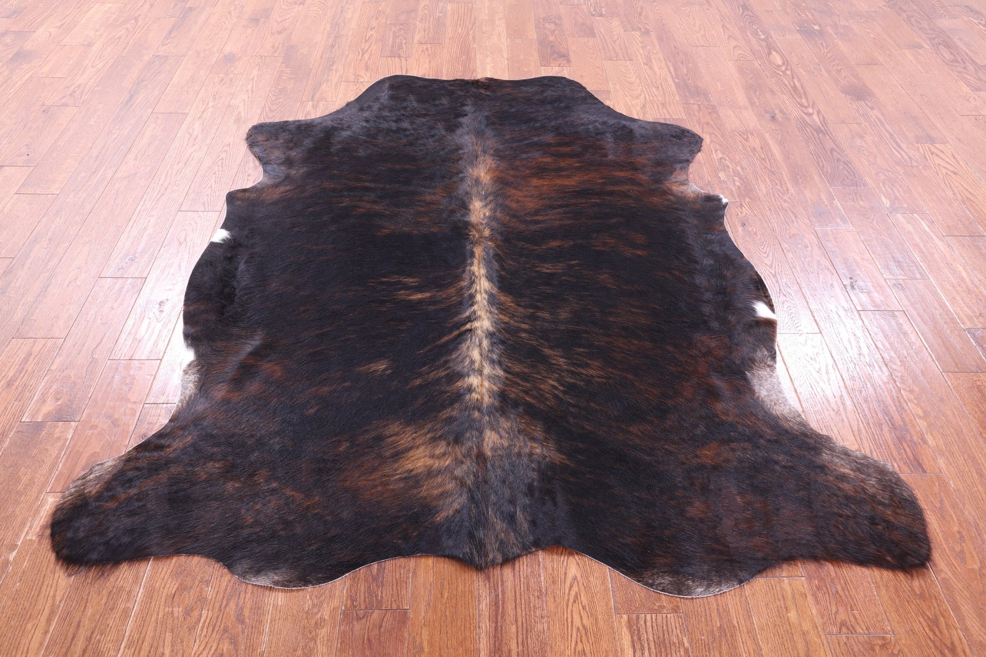 Brindle Natural Hair-On Cowhide Rug - 6' 7" X 5' 10" - Golden Nile