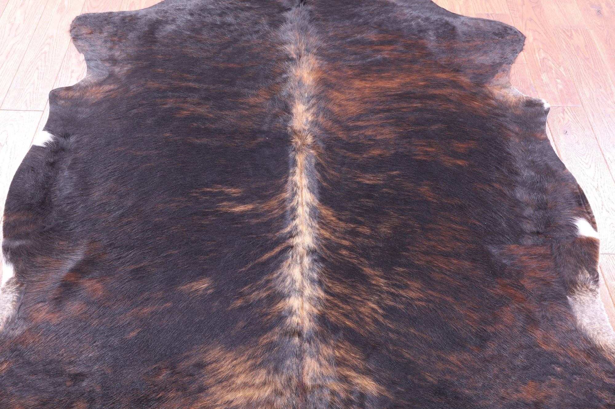 Brindle Natural Hair-On Cowhide Rug - 6' 7" X 5' 10" - Golden Nile