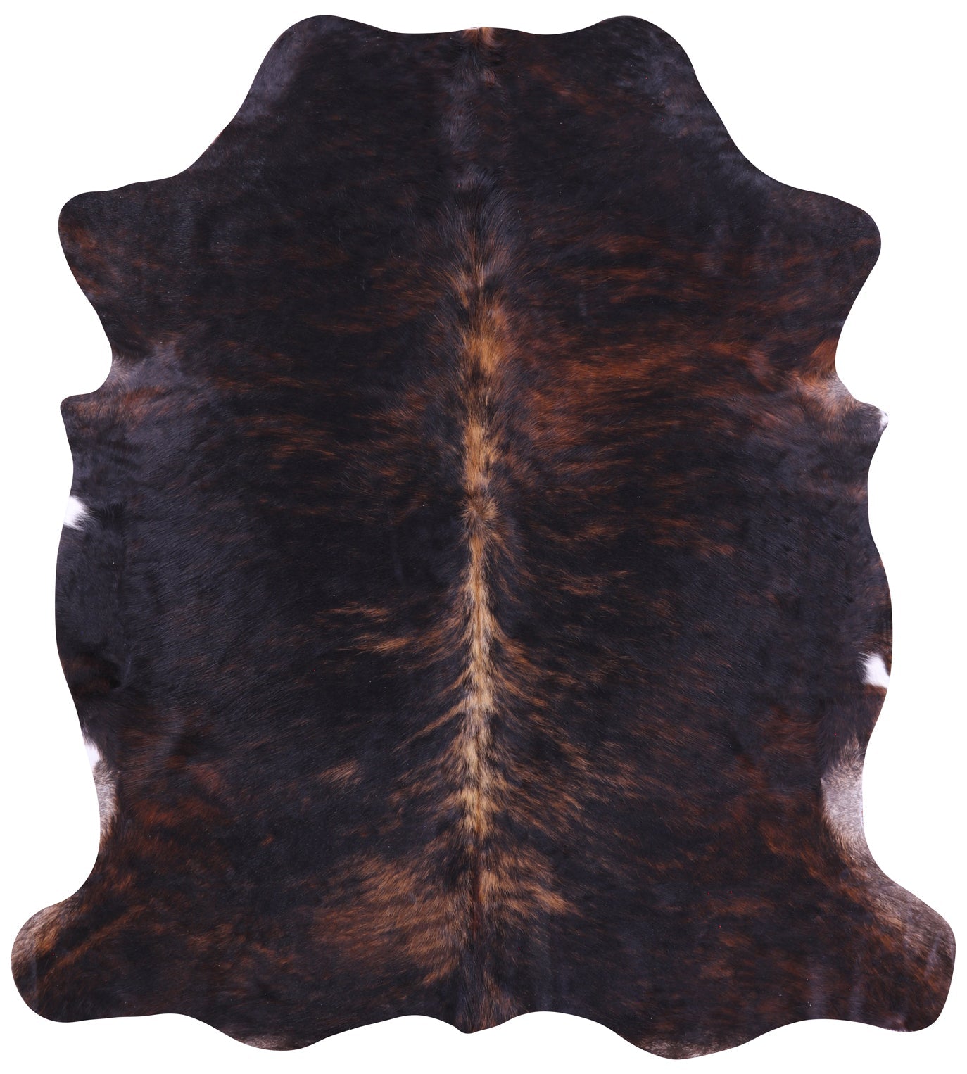 Brindle Natural Hair-On Cowhide Rug - 6' 7" X 5' 10" - Golden Nile