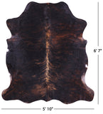 Brindle Natural Hair-On Cowhide Rug - 6' 7" X 5' 10" - Golden Nile