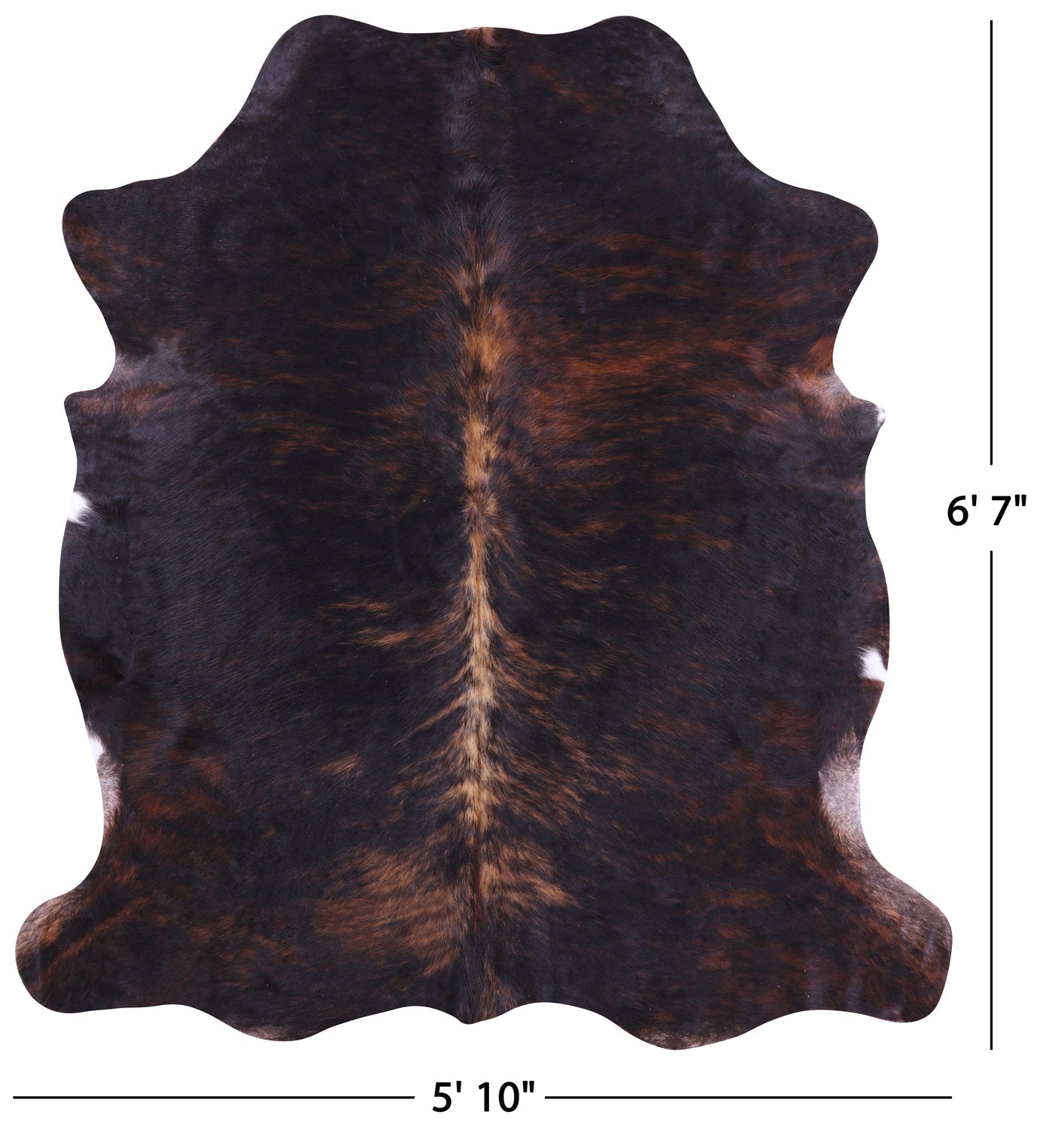 Brindle Natural Hair-On Cowhide Rug - 6' 7" X 5' 10" - Golden Nile