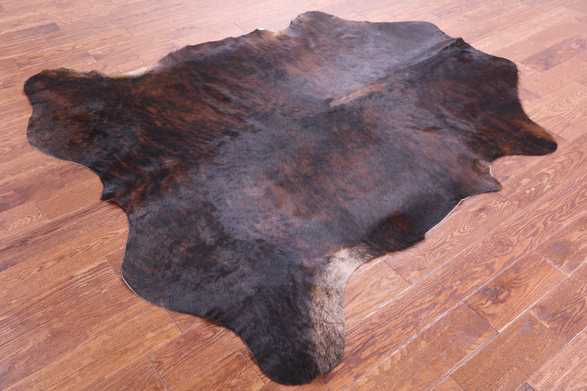Brindle Natural Hair-On Cowhide Rug - 6' 10" X 6' 2" - Golden Nile