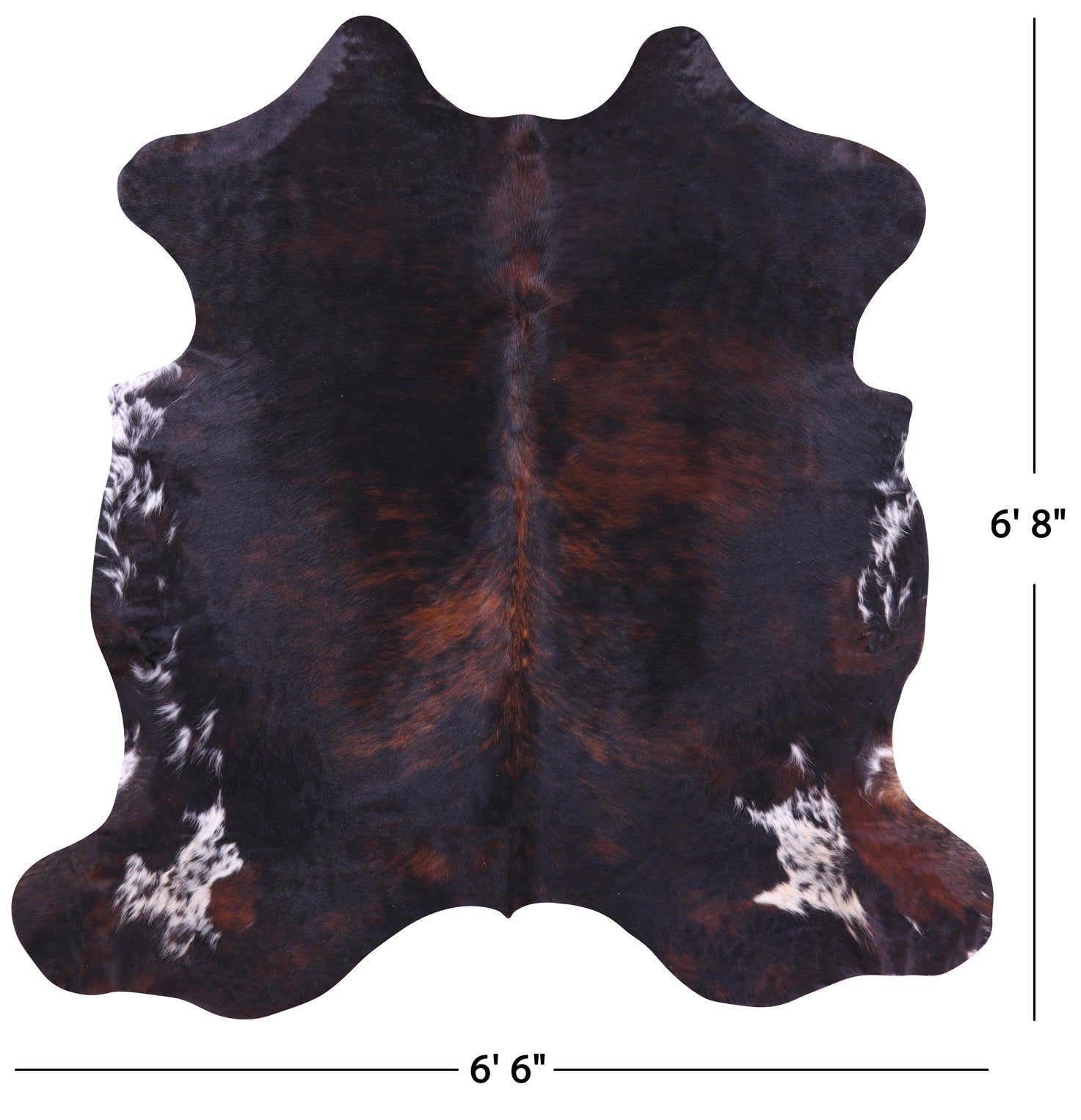Tricolor Natural Hair-On Cowhide Rug - 6' 8" X 6' 6" - Golden Nile
