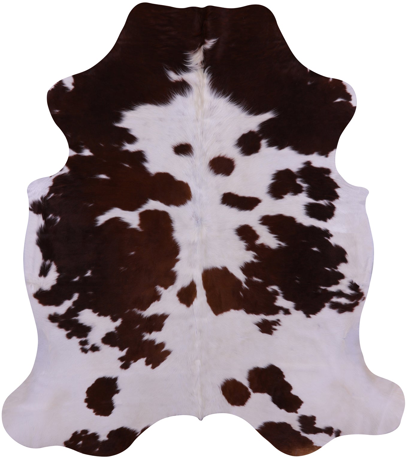 Brown & White Natural Hair-On Cowhide Rug - 6' 8" X 5' 10" - Golden Nile