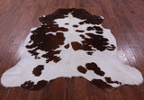 Brown & White Natural Hair-On Cowhide Rug - 6' 8" X 5' 10" - Golden Nile