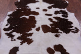 Brown & White Natural Hair-On Cowhide Rug - 6' 8" X 5' 10" - Golden Nile