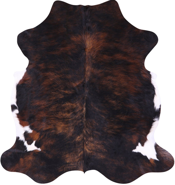 Brindle Natural Hair-On Cowhide Rug - 6' 11" X 6' 5" - Golden Nile