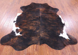 Brindle Natural Hair-On Cowhide Rug - 6' 11" X 6' 5" - Golden Nile