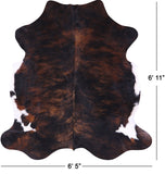 Brindle Natural Hair-On Cowhide Rug - 6' 11" X 6' 5" - Golden Nile