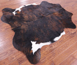 Brindle Natural Hair-On Cowhide Rug - 6' 11" X 6' 5" - Golden Nile