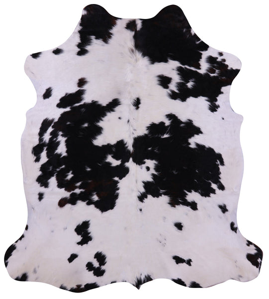 Black & White Natural Hair-On Cowhide Rug - 6' 7" X 5' 10" - Golden Nile