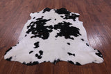 Black & White Natural Hair-On Cowhide Rug - 6' 7" X 5' 10" - Golden Nile