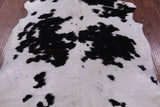 Black & White Natural Hair-On Cowhide Rug - 6' 7" X 5' 10" - Golden Nile