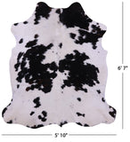 Black & White Natural Hair-On Cowhide Rug - 6' 7" X 5' 10" - Golden Nile