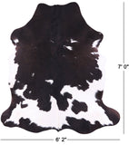 Brown & White Natural Hair-On Cowhide Rug - 7' 0" X 6' 2" - Golden Nile