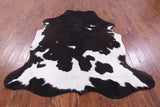 Brown & White Natural Hair-On Cowhide Rug - 7' 0" X 6' 2" - Golden Nile