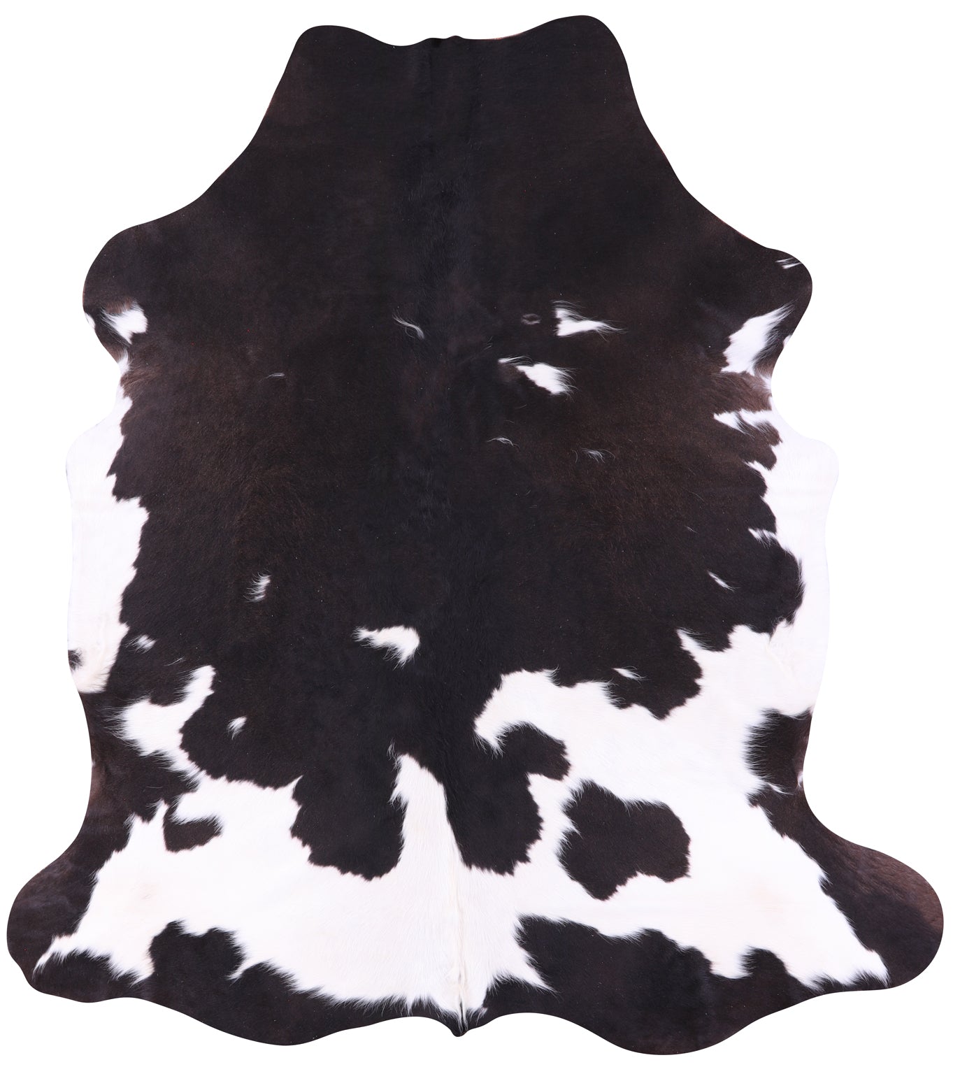 Brown & White Natural Hair-On Cowhide Rug - 7' 0" X 6' 2" - Golden Nile