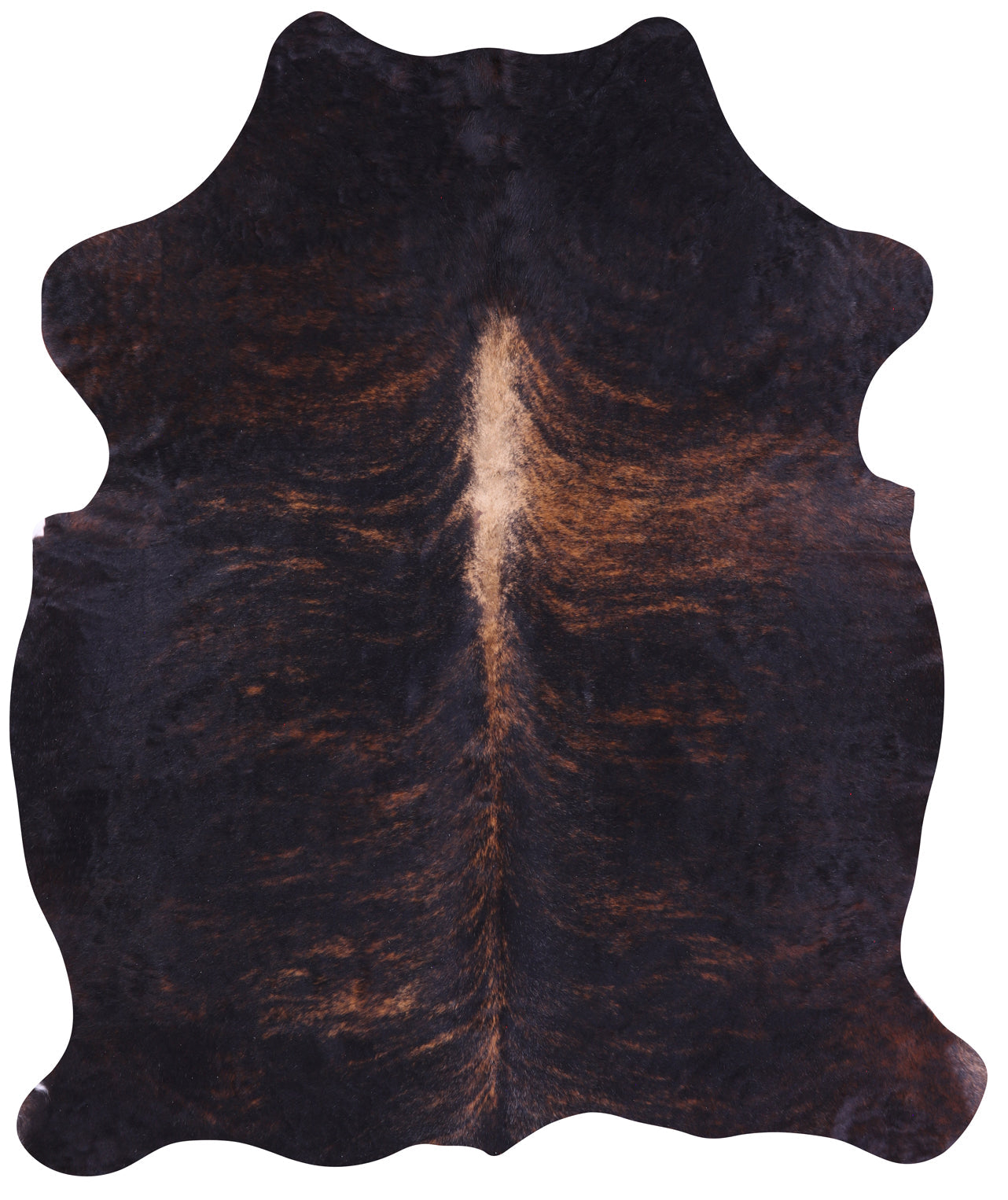 Brindle Natural Hair-On Cowhide Rug - 6' 9" X 5' 7" - Golden Nile