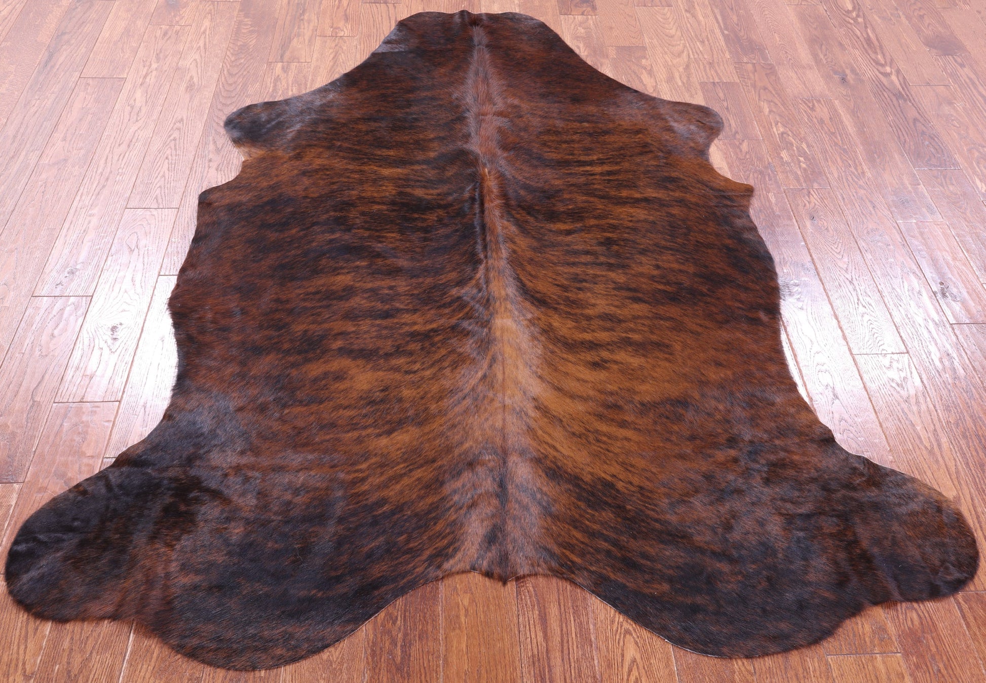 Brindle Natural Hair-On Cowhide Rug - 6' 9" X 5' 8" - Golden Nile