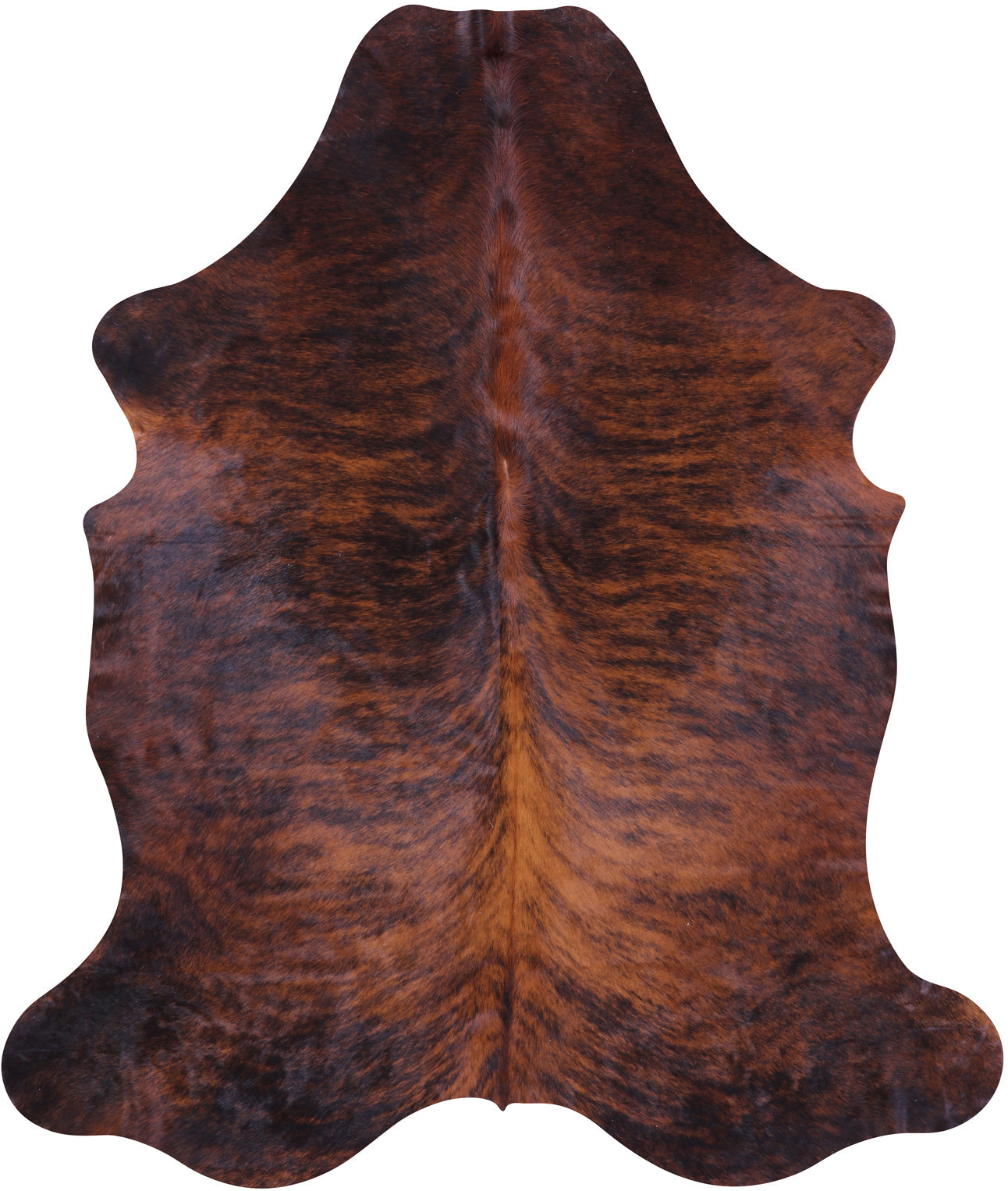 Brindle Natural Hair-On Cowhide Rug - 6' 9" X 5' 8" - Golden Nile