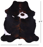 Tricolor Natural Hair-On Cowhide Rug - 6' 7" X 6' 0" - Golden Nile