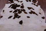 Brown & White Natural Hair-On Cowhide Rug - 6' 7" X 6' 3" - Golden Nile