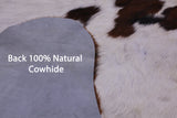 Brown & White Natural Hair-On Cowhide Rug - 6' 7" X 6' 3" - Golden Nile