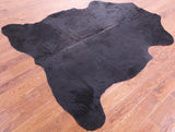 Black Natural Hair-On Cowhide Rug - 6' 11" X 6' 2" - Golden Nile