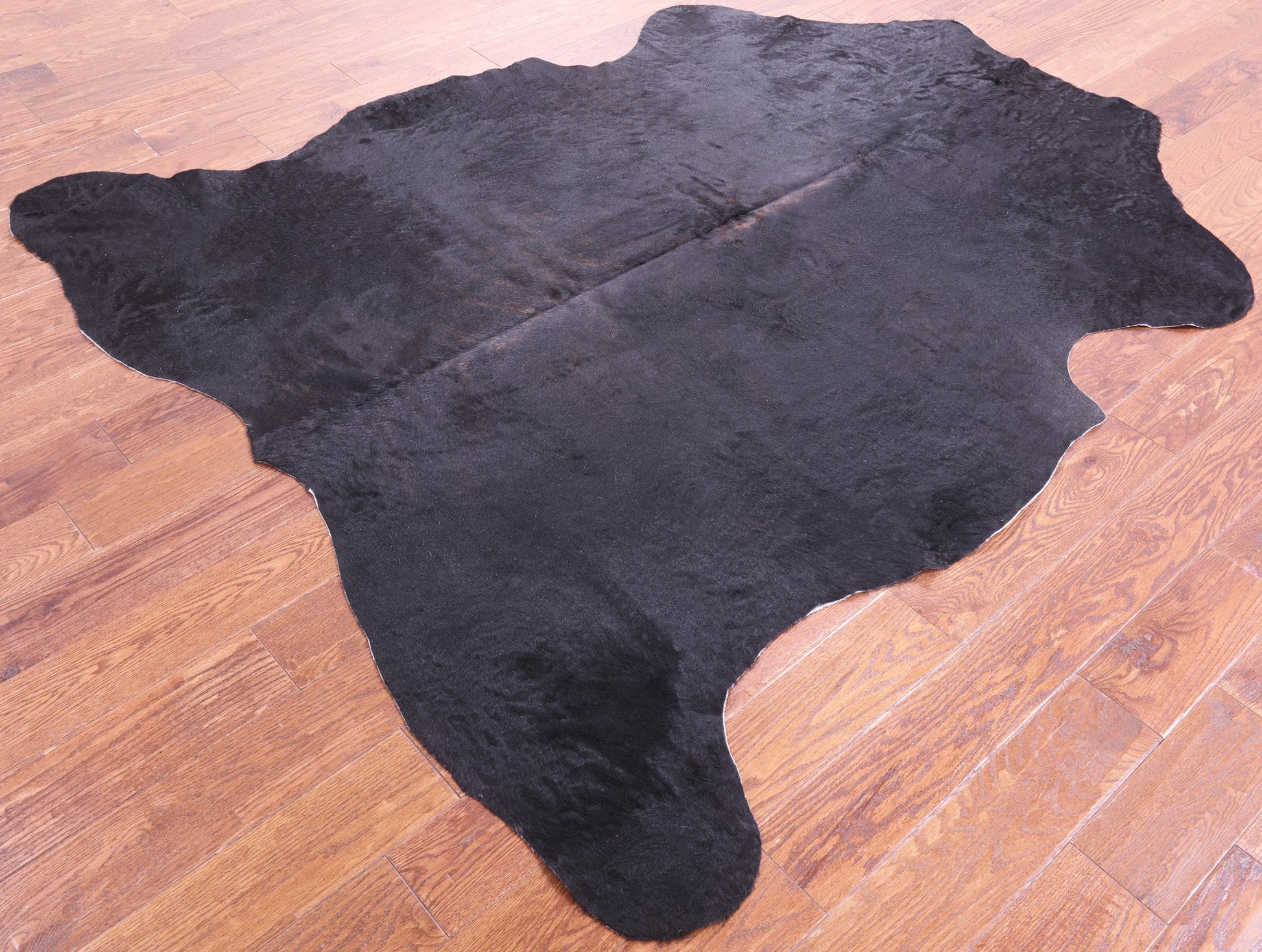 Black Natural Hair-On Cowhide Rug - 6' 11" X 6' 2" - Golden Nile