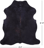 Black Natural Hair-On Cowhide Rug - 6' 11" X 6' 2" - Golden Nile