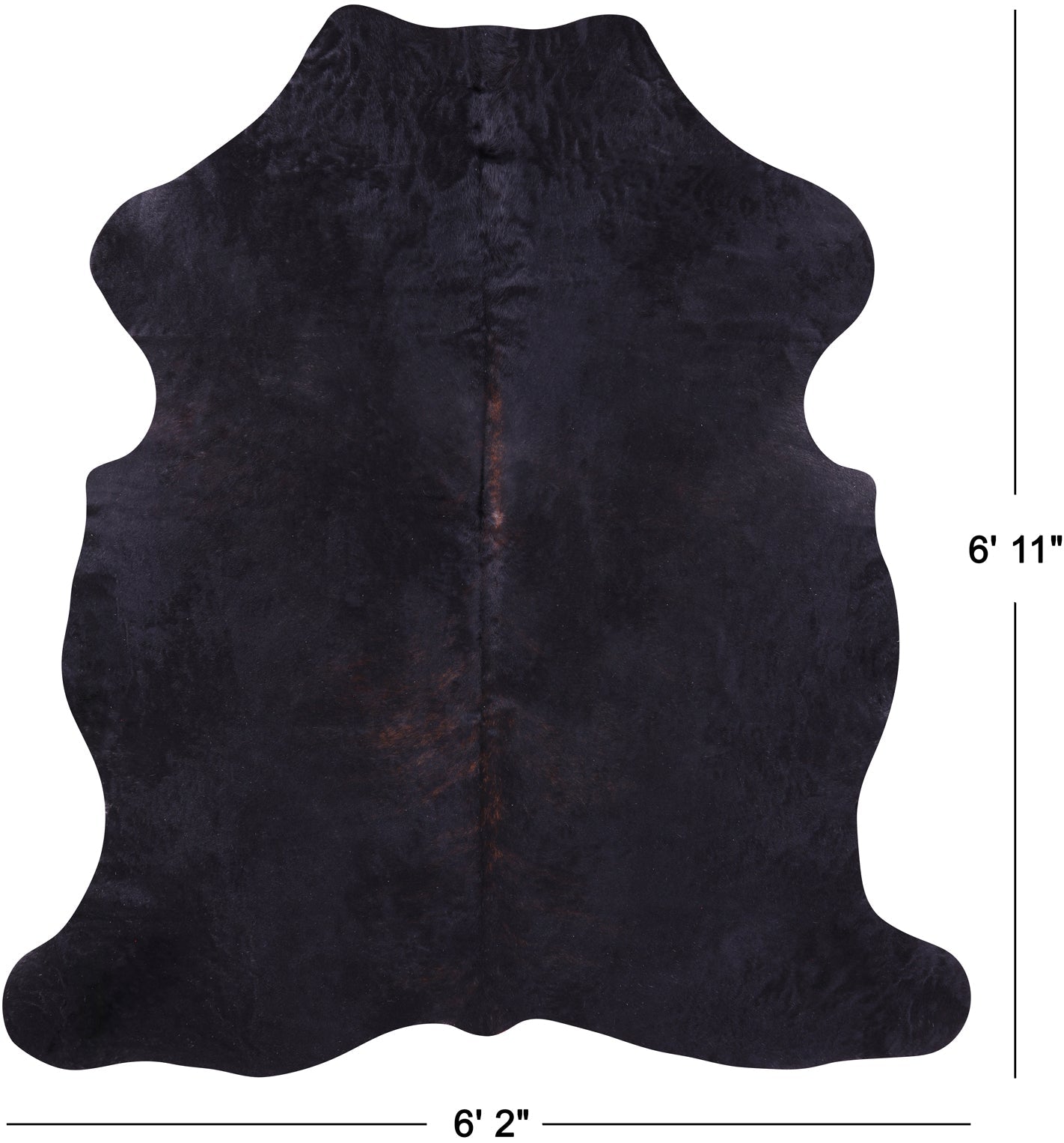 Black Natural Hair-On Cowhide Rug - 6' 11" X 6' 2" - Golden Nile