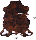 Tricolor Natural Hair-On Cowhide Rug - 7' 0" X 6' 2" - Golden Nile
