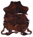 Tricolor Natural Hair-On Cowhide Rug - 7' 0" X 6' 2" - Golden Nile