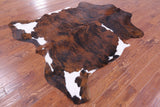 Tricolor Natural Hair-On Cowhide Rug - 7' 0" X 6' 2" - Golden Nile