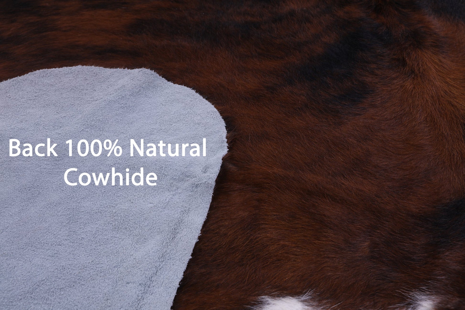 Tricolor Natural Hair-On Cowhide Rug - 7' 0" X 6' 2" - Golden Nile