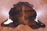 Tricolor Natural Hair-On Cowhide Rug - 7' 1" X 6' 4" - Golden Nile