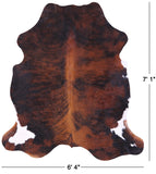 Tricolor Natural Hair-On Cowhide Rug - 7' 1" X 6' 4" - Golden Nile