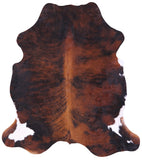 Tricolor Natural Hair-On Cowhide Rug - 7' 1" X 6' 4" - Golden Nile