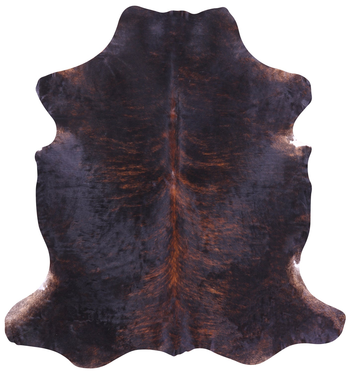 Brindle Natural Hair-On Cowhide Rug - 7' 8" X 7' 1" - Golden Nile