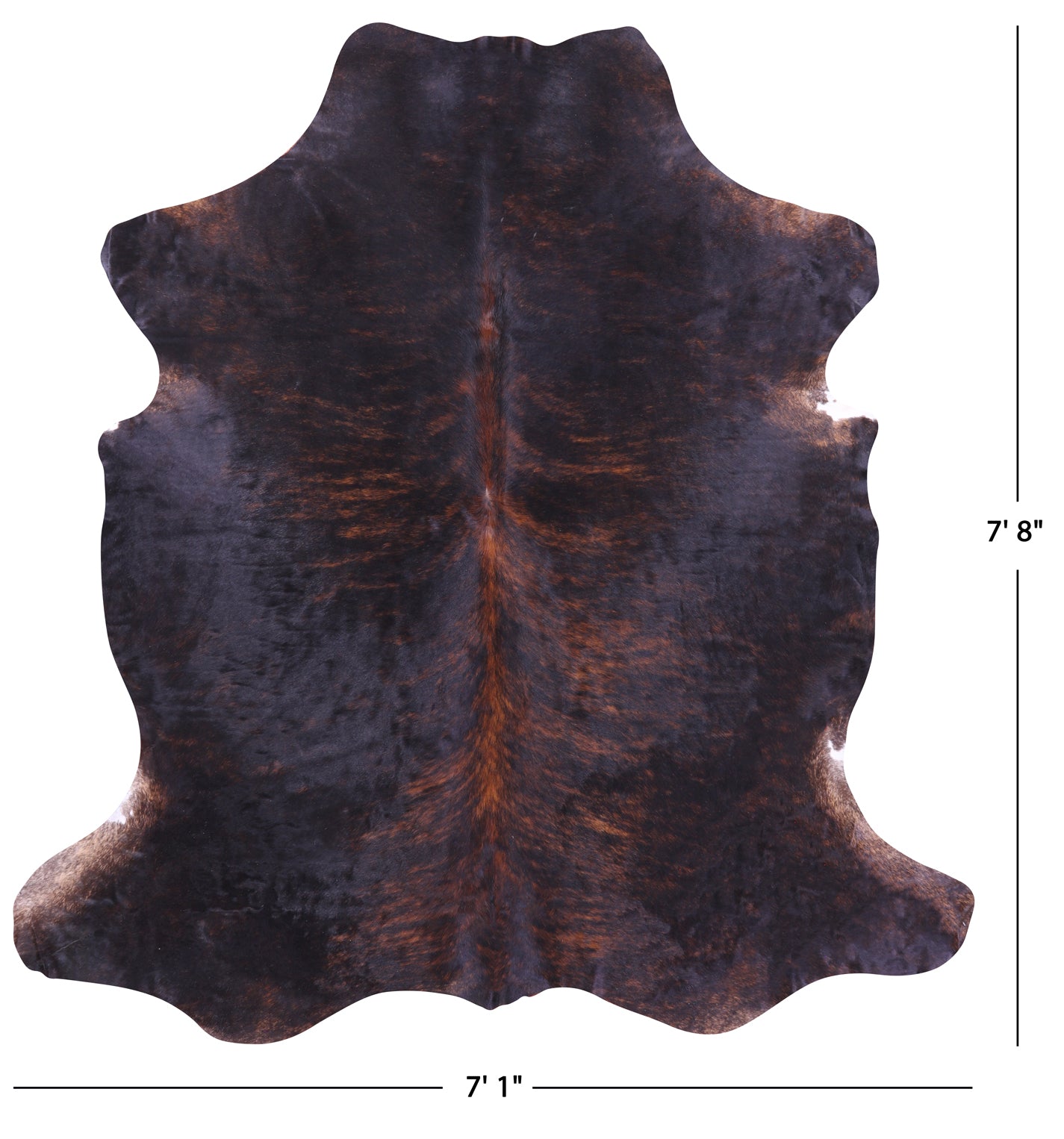 Brindle Natural Hair-On Cowhide Rug - 7' 8" X 7' 1" - Golden Nile