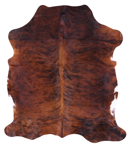 Brindle Natural Hair-On Cowhide Rug - 6' 6" X 5' 9" - Golden Nile
