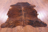 Brindle Natural Hair-On Cowhide Rug - 6' 6" X 5' 9" - Golden Nile